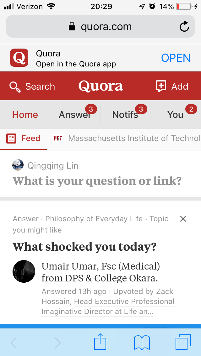 Why are quora  com links not opening the Quora app  on iOS 